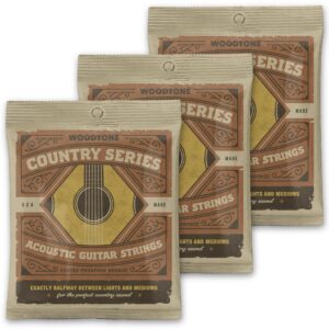 woodtone country series acoustic guitar strings 3-pack, 12.5 gauge, phosphor bronze, low tension