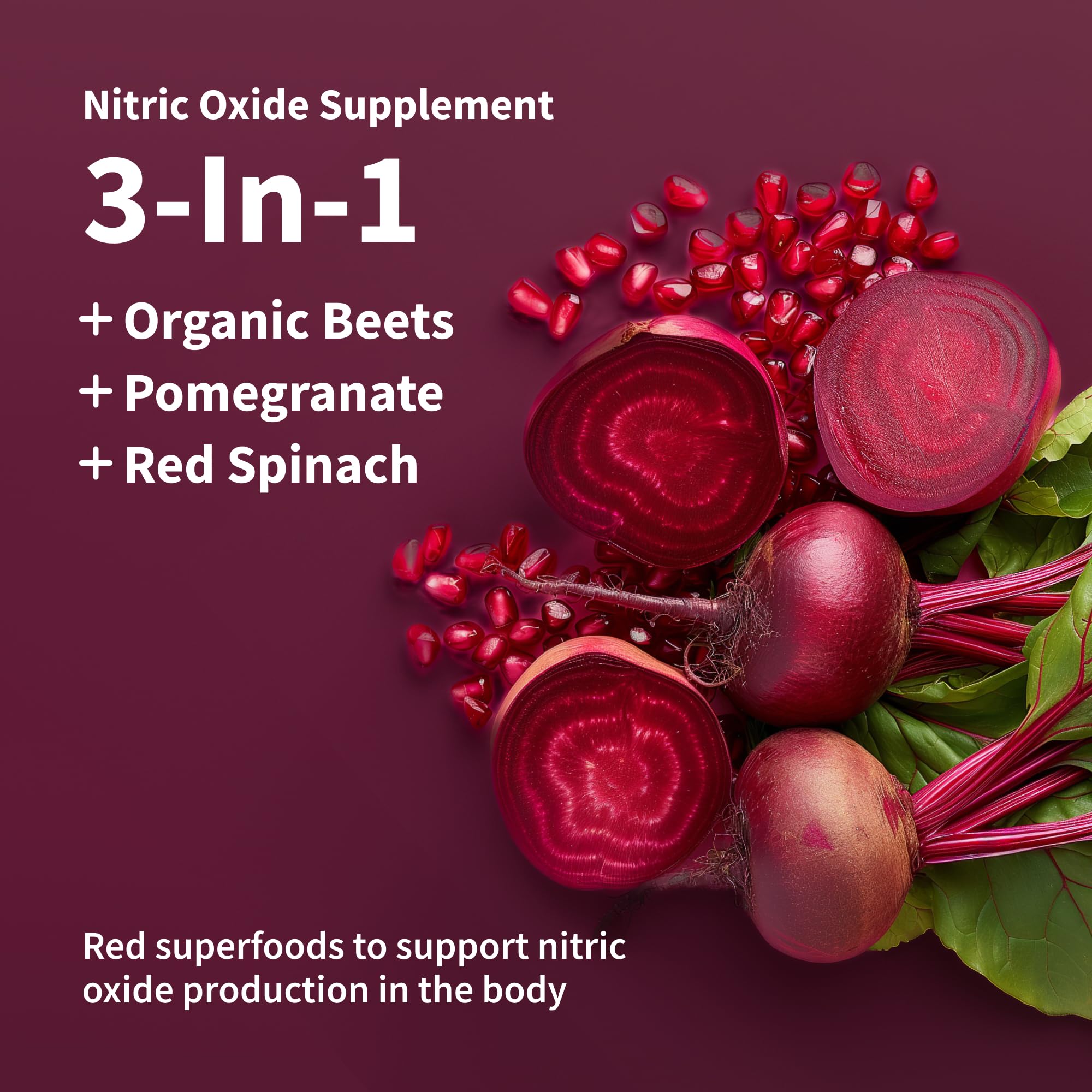 Snap Supplements USDA Organic Beet Root Powder, 3-in-1 Nitric Oxide Supplement, Support Healthy Blood Circulation, 250g (Apple)