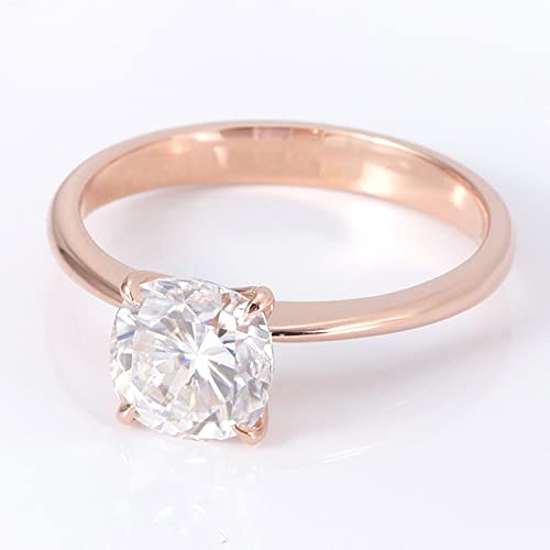 Diamond Jewelry Round Brilliant Cut Moissanite 2.50 CT Solitaire Wedding Engagement 14K Solid Rose Gold Certified Wedding Ring (12)