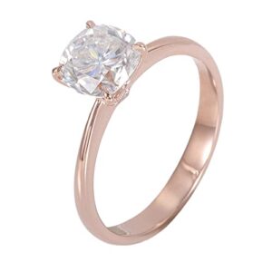 Diamond Jewelry Round Brilliant Cut Moissanite 2.50 CT Solitaire Wedding Engagement 14K Solid Rose Gold Certified Wedding Ring (12)