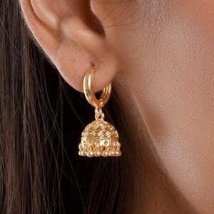 Efulgenz Gold Tone Jhumka Jhumki Hoop Earrings Indian Earrings for Women Traditional Bollywood Jhumka Jhumki Dangle Earrings Set for Women Indian Jewelry for Women Earrings