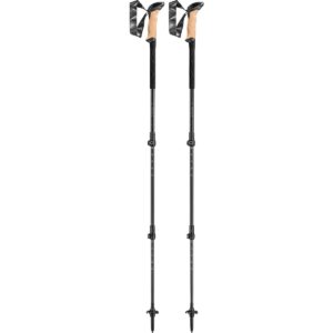 leki black series carbon adjustable lightweight walking poles for trekking & hiking - black-gray-anthracite - 100-135 cm