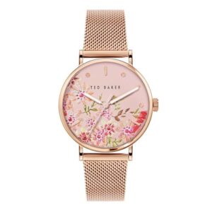 Ted Baker Phylipa Retro Rose Gold Mesh Band Watch (Model: BKPPHS2379I)