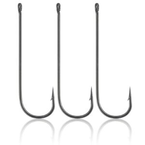 dr.fish 100 pack aberdeen hooks offset hooks live bait hooks light wire fishing hooks high carbon steel freshwater fishing tackle for trout bass catfish