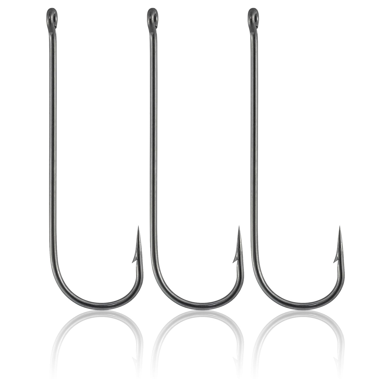 Dr.Fish 100 Pack Aberdeen Hooks Offset Hooks Live Bait Hooks Light Wire Fishing Hooks High Carbon Steel Freshwater Fishing Tackle for Trout Bass Catfish