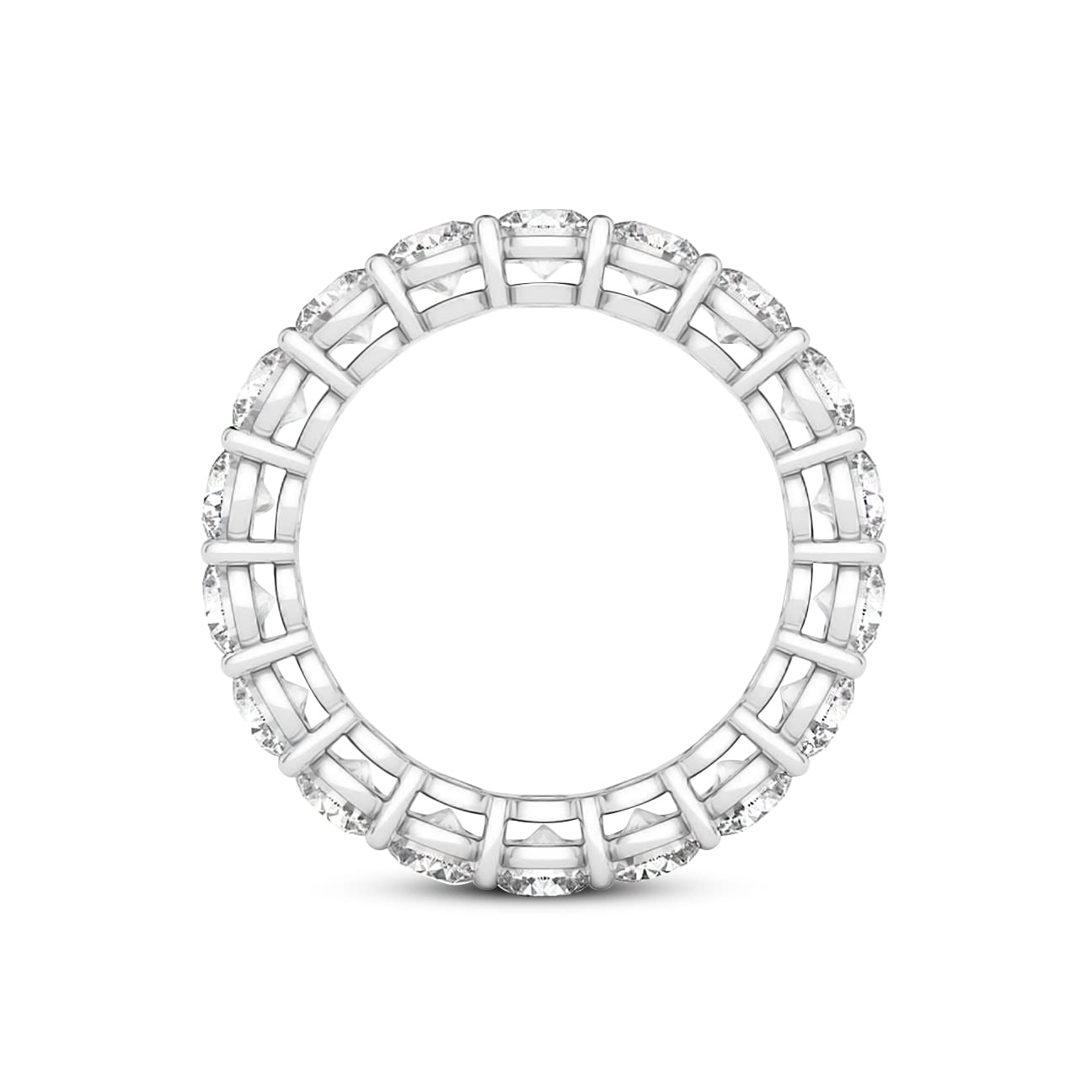 2 Carat | IGI Certified Round Shape Lab Grown Diamond Eternity Ring For Women | 14K White Gold | FG-VS Quality Friendly Diamonds