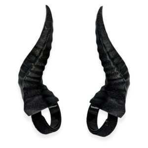 beamteam3d spiky devil horns for headphones - demon headphone attachment in various colors with self fastener - cosplay devil ears for gamers and streamers (set of 2) (sparkle black)