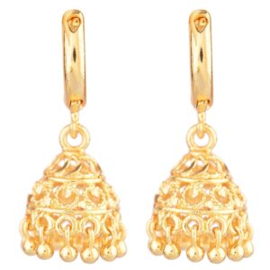 Efulgenz Gold Tone Jhumka Jhumki Hoop Earrings Indian Earrings for Women Traditional Bollywood Jhumka Jhumki Dangle Earrings Set for Women Indian Jewelry for Women Earrings