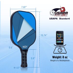 NQV Pickleball Set with Net, Pickleball Set, Regulation Size Pickleball Net Portable Outdoor Indoor Driveway. 4 USAPA Approved Graphite Pickleball Paddles+22ft Net+4 Pickleballs+2 Bags+2 Chalks