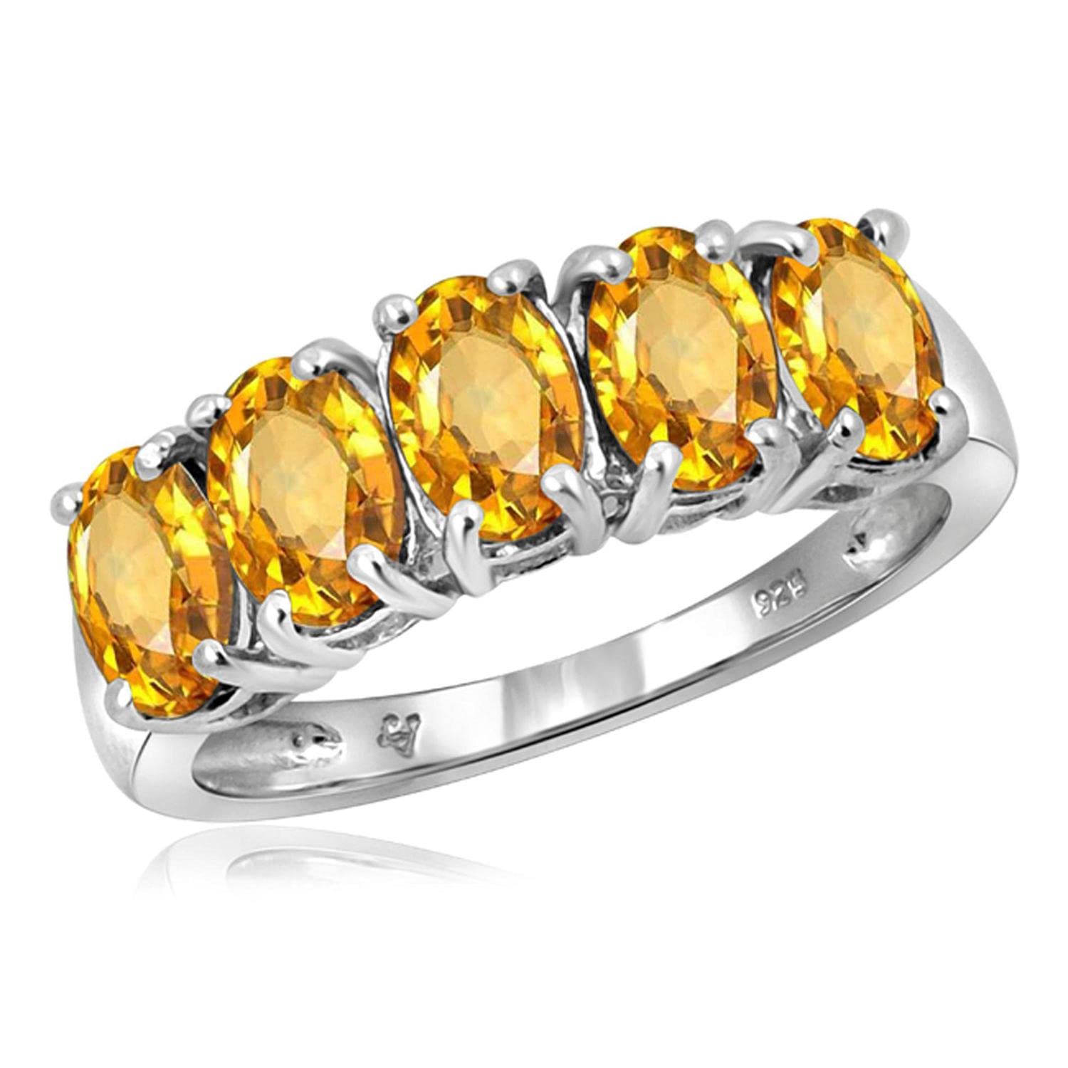 JEWELEXCESS 2.30 CTW Citrine Ring in Sterling Silver