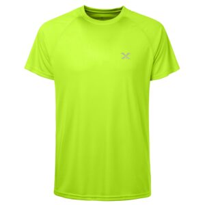 MOHEEN Men's Short Sleeve T Shirt Lightweight Moisture Wicking Performance Soft Touch Breathable Athletic Shirts(Yellow,XL)