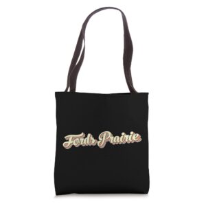 Fords Prairie TShirt Retro Art Baseball Font Vintage Tote Bag