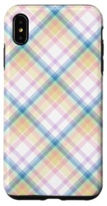 iphone xs max cute spring tartan check pattern for girls simple decorative case