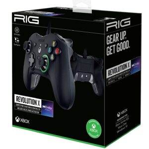 RIG Nacon Revolution X Officially Licensed Xbox Controller for Xbox Series X|S, Xbox One, Windows 10, Windows 11 PCs with Hardware, Software Customization and Dolby Atmos 3D Surround Sound (Black)