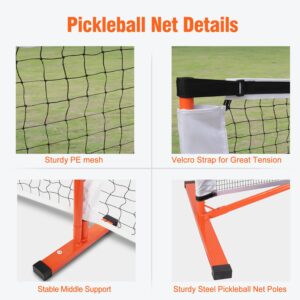 NQV Pickleball Set with Net, Pickleball Set, Regulation Size Pickleball Net Portable Outdoor Indoor Driveway. 4 USAPA Approved Graphite Pickleball Paddles+22ft Net+4 Pickleballs+2 Bags+2 Chalks