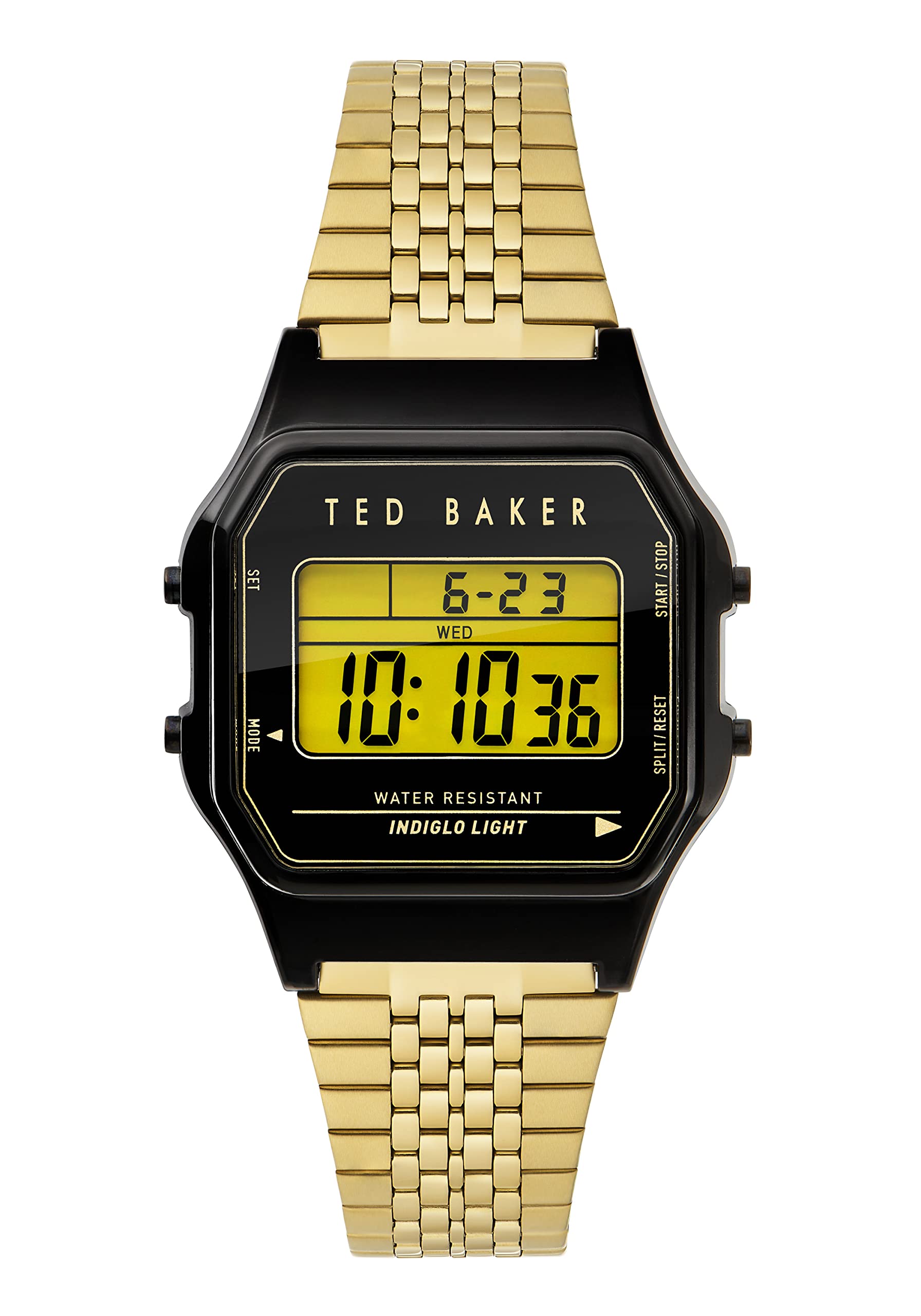 Ted Baker Ted 80's Stainless Steel Gold Tone Bracelet Digital Watch (Model: BKP80S2049I)