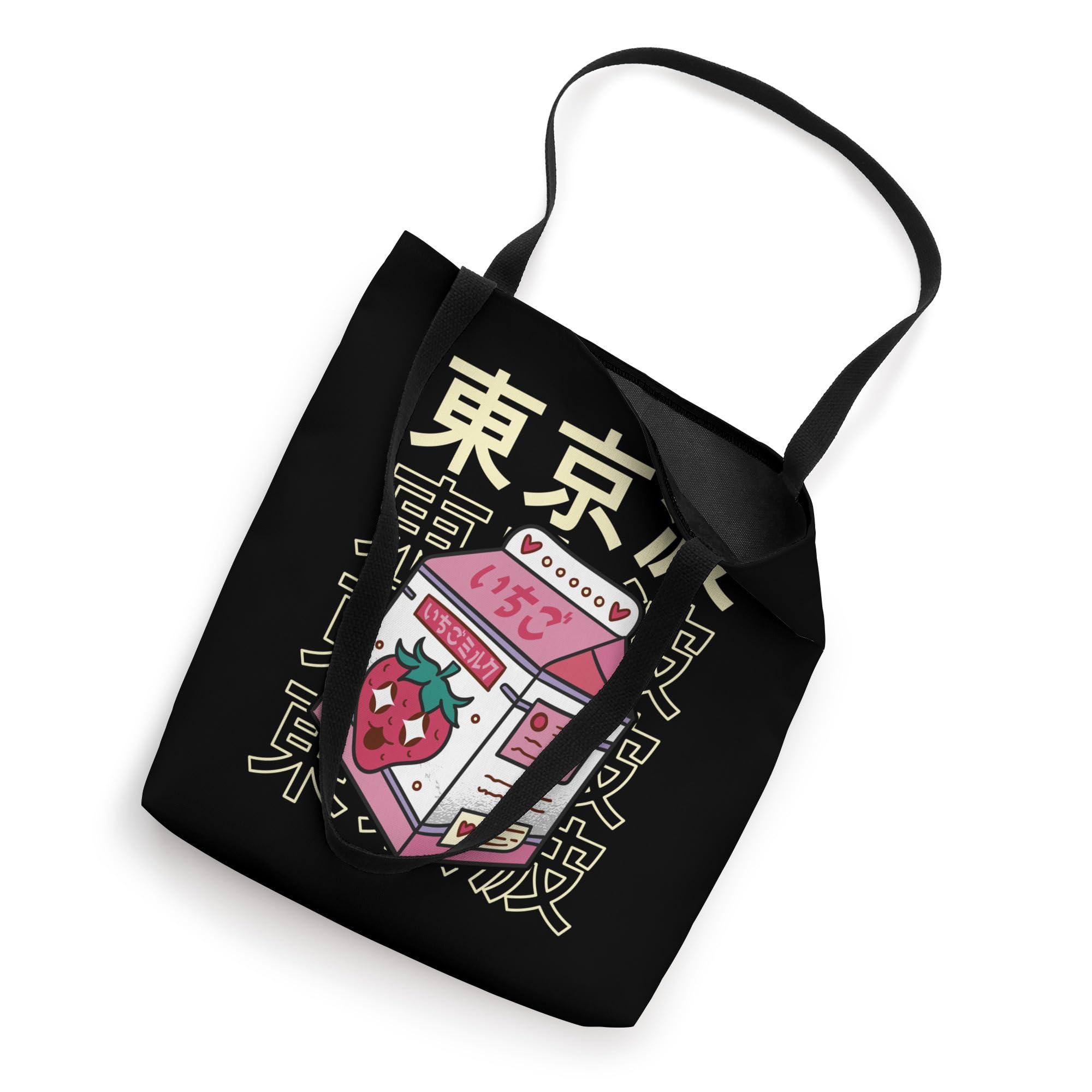 Strawberry Milk Carton Japanese Kawaii Aesthetic Anime Girl Tote Bag