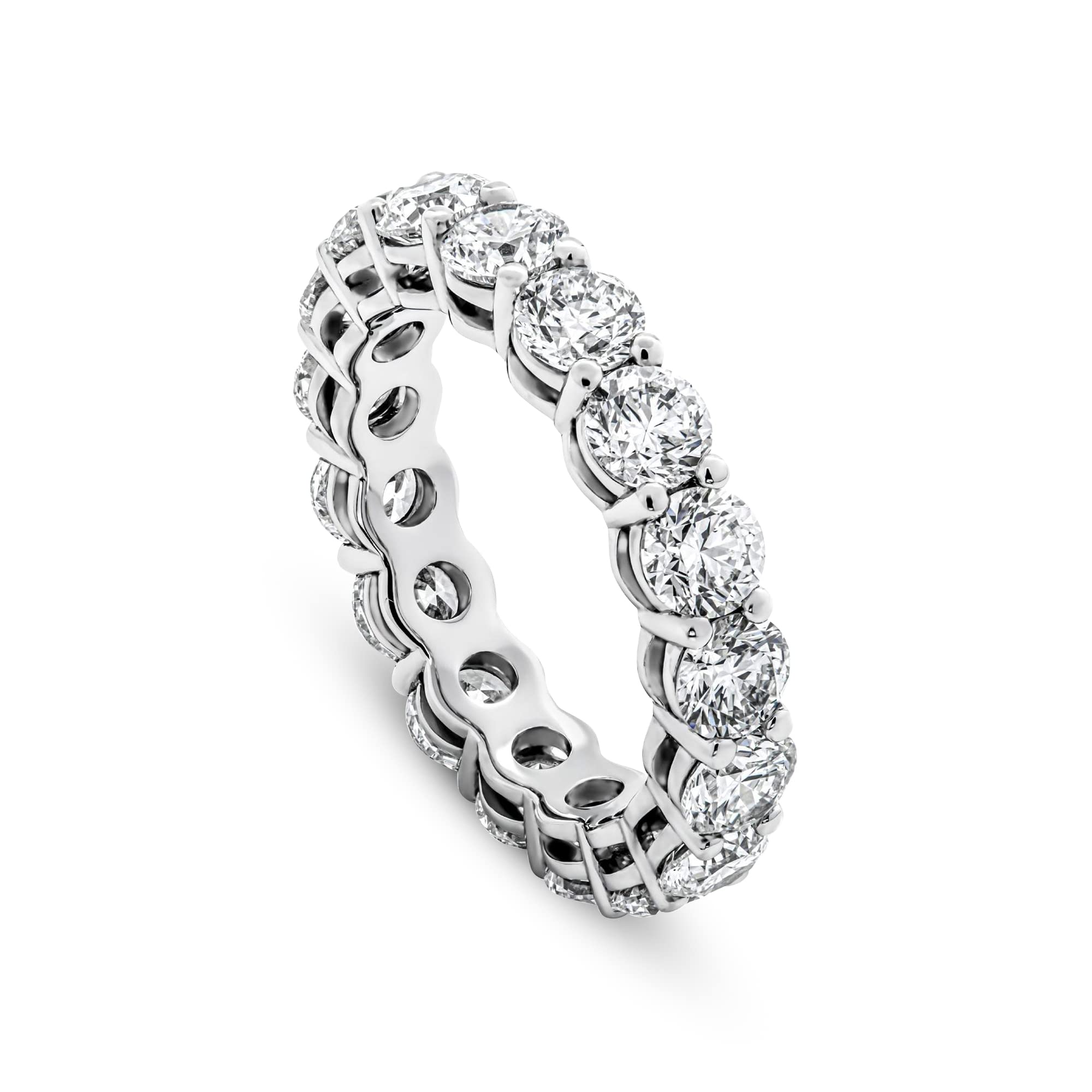 2 Carat | IGI Certified Round Shape Lab Grown Diamond Eternity Ring For Women | 14K White Gold | FG-VS Quality Friendly Diamonds