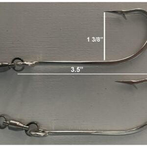 Tuna Hooks (10/0 O'shaughnessy Style Long Shank Swivel Hook, Qty-2)