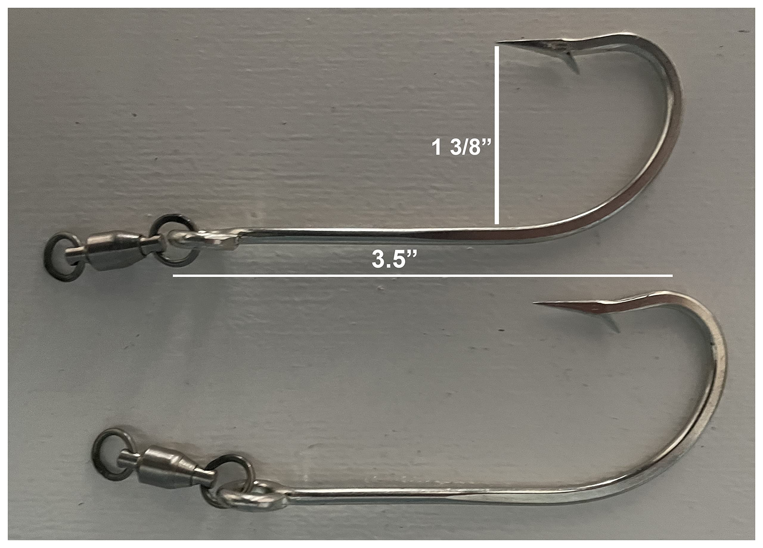 Tuna Hooks (10/0 O'shaughnessy Style Long Shank Swivel Hook, Qty-2)