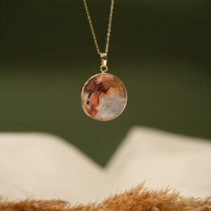 Ayana Crystals Crazy Lace Agate Necklace – Handcrafted with Ethically Sourced Agate Stone Jewelry, Solar Plexus and Heart Chakra Balance – Trendy Gemstone Pendant Necklace