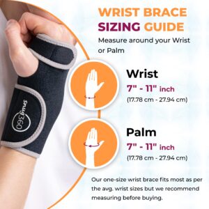 SNUG360 Wrist Brace with Splint - Adjustable & Breathable Wrist Support Brace for Carpal Tunnel, Tendonitis, Arthritis, Sprain & Fracture, Removable Aluminum Splint (Right Hand)