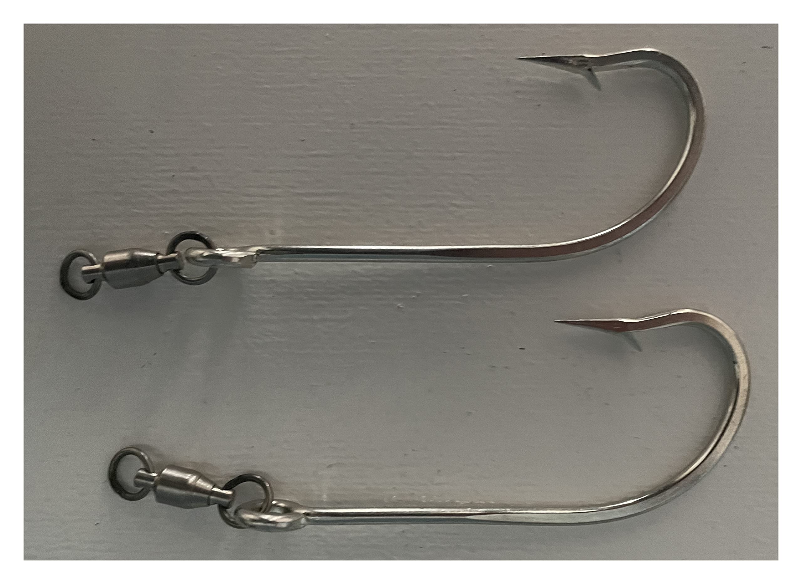 Tuna Hooks (10/0 O'shaughnessy Style Long Shank Swivel Hook, Qty-2)