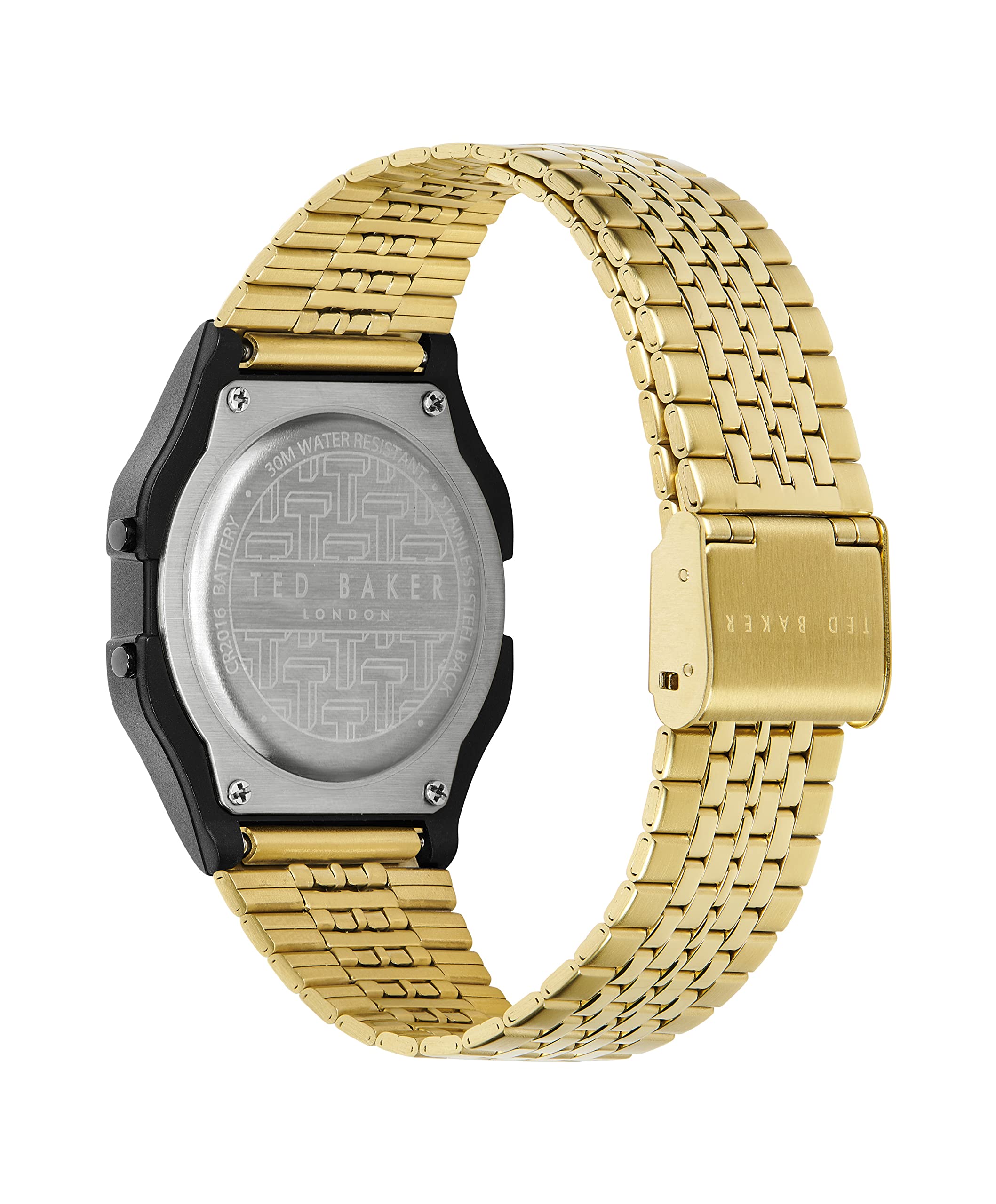 Ted Baker Ted 80's Stainless Steel Gold Tone Bracelet Digital Watch (Model: BKP80S2049I)