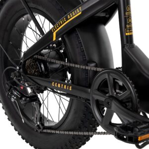 Buzz Centris 20” Fat Tire Folding eBike, Off Road ebike, 500W Rear Hub Motor, Class 2 eBike 20 MPH Pedal Assist and Throttle, 6-Speed Shimano Twist Shifting, Black