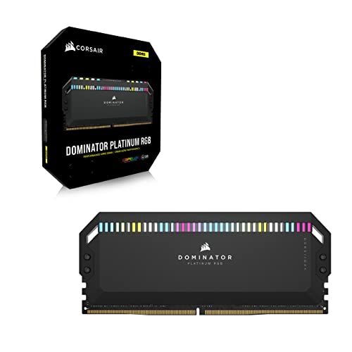 CORSAIR DOMINATOR PLATINUM RGB DDR5 RAM 32GB (2x16GB) 6200MHz CL36 Intel XMP iCUE Compatible Computer Memory - Black (CMT32GX5M2X6200C36)