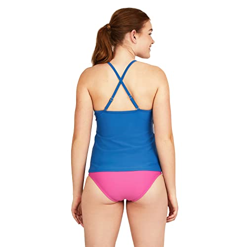 Speedo Women's Standard Swimsuit Top Tankini Adjustable High Neck, Bright Cobalt, Large