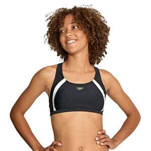 speedo women's standard swimsuit quantum bikini top, black, medium