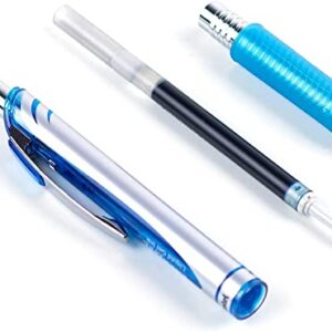 Pentel EnerGel 0.7 mm Liquid Gel Ink Pens - Pack of 5 Sky Blue Deluxe RTX Energel Pens with 3 Refills