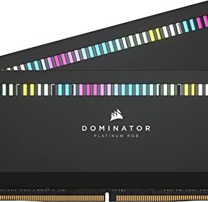 CORSAIR DOMINATOR PLATINUM RGB DDR5 RAM 64GB (2x32GB) 5200MHz CL40 Intel XMP iCUE Compatible Computer Memory - Black (CMT64GX5M2B5200C40)