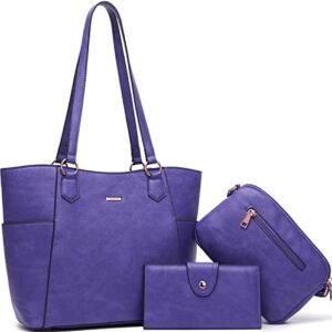 tote handbags for women purse and wallet set large shoulder bags crossbody purses satchel purple