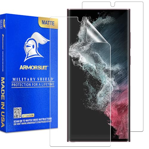 ArmorSuit 2 Pack for Samsung Galaxy S22 Ultra 6.8" Anti-Glare Screen Protector Case Friendly MilitaryShield Matte Film - Made in the USA