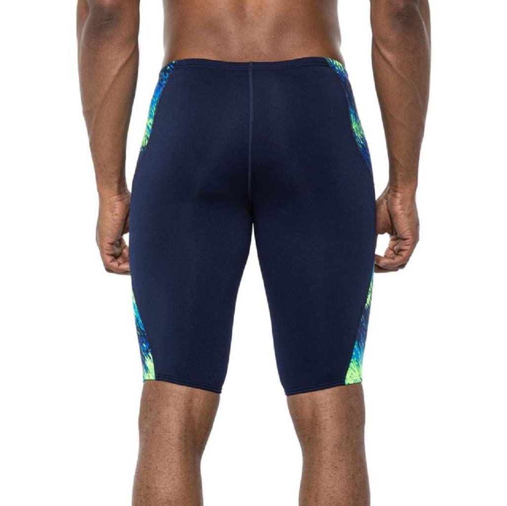 TYR Men’s Perseus Jammer Swimsuit, Navy/Blue/Green 38