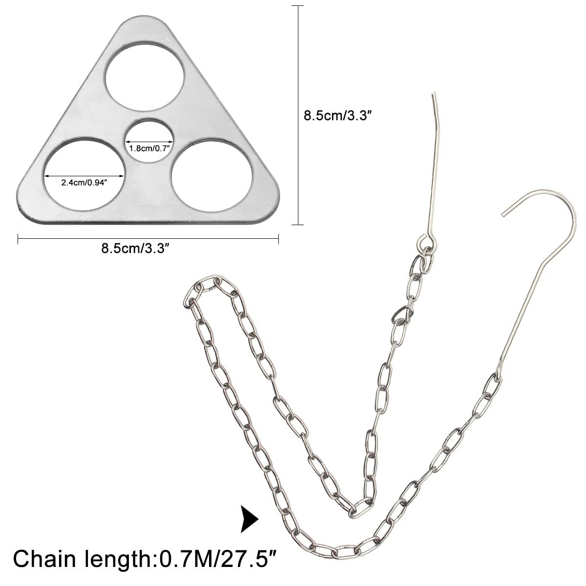 CA Mode Camping Tripod Board Accessories Set Stainless Steel Campire Support Plate - Turn Branches into Campfire Tripod with Adjustable Chain for Hanging Cookware - Perfect Outdoor Cooking