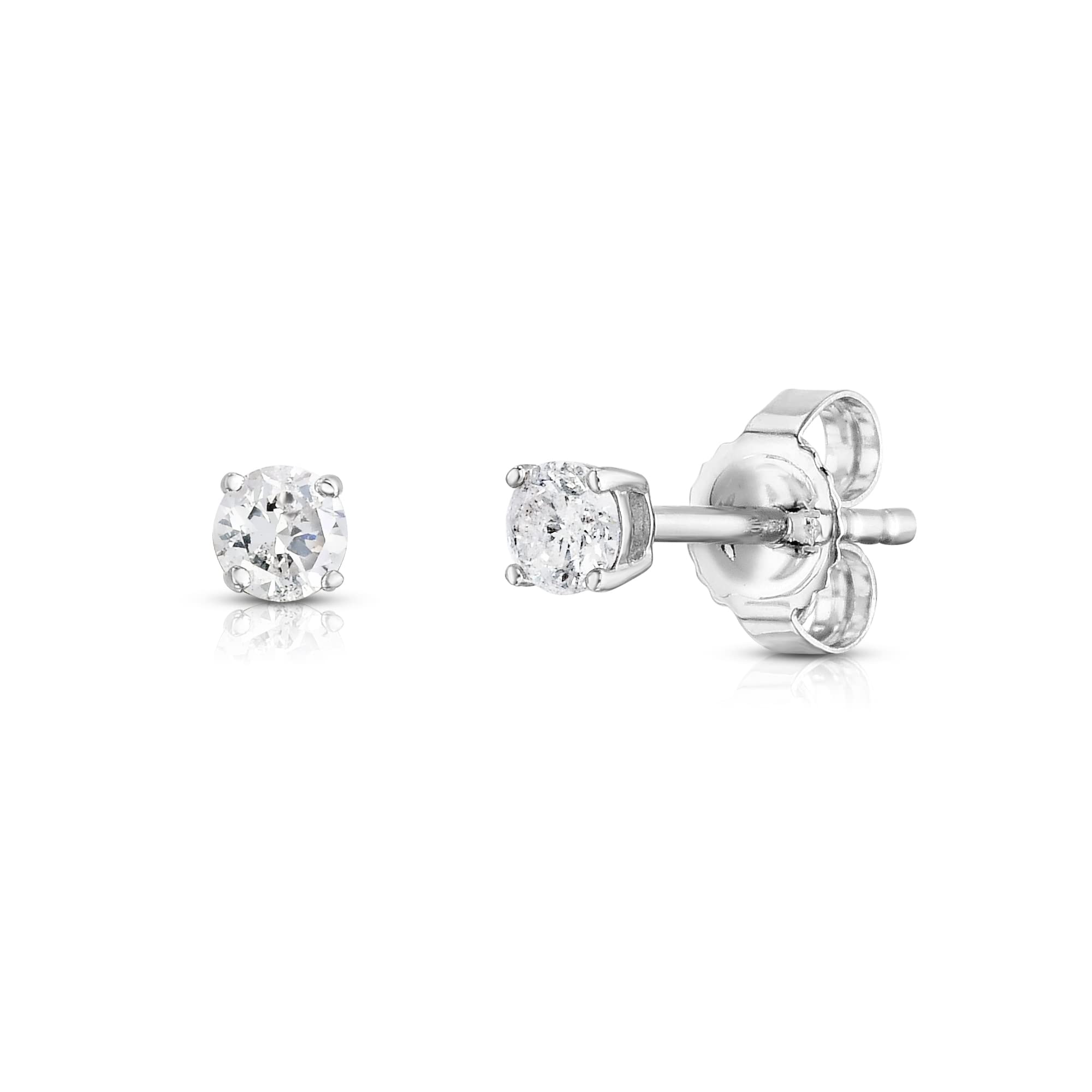 NATALIA DRAKE 14K White Gold 1/4 Cttw Diamond Stud Earrings for Women or Men Color HI/Clarity I2