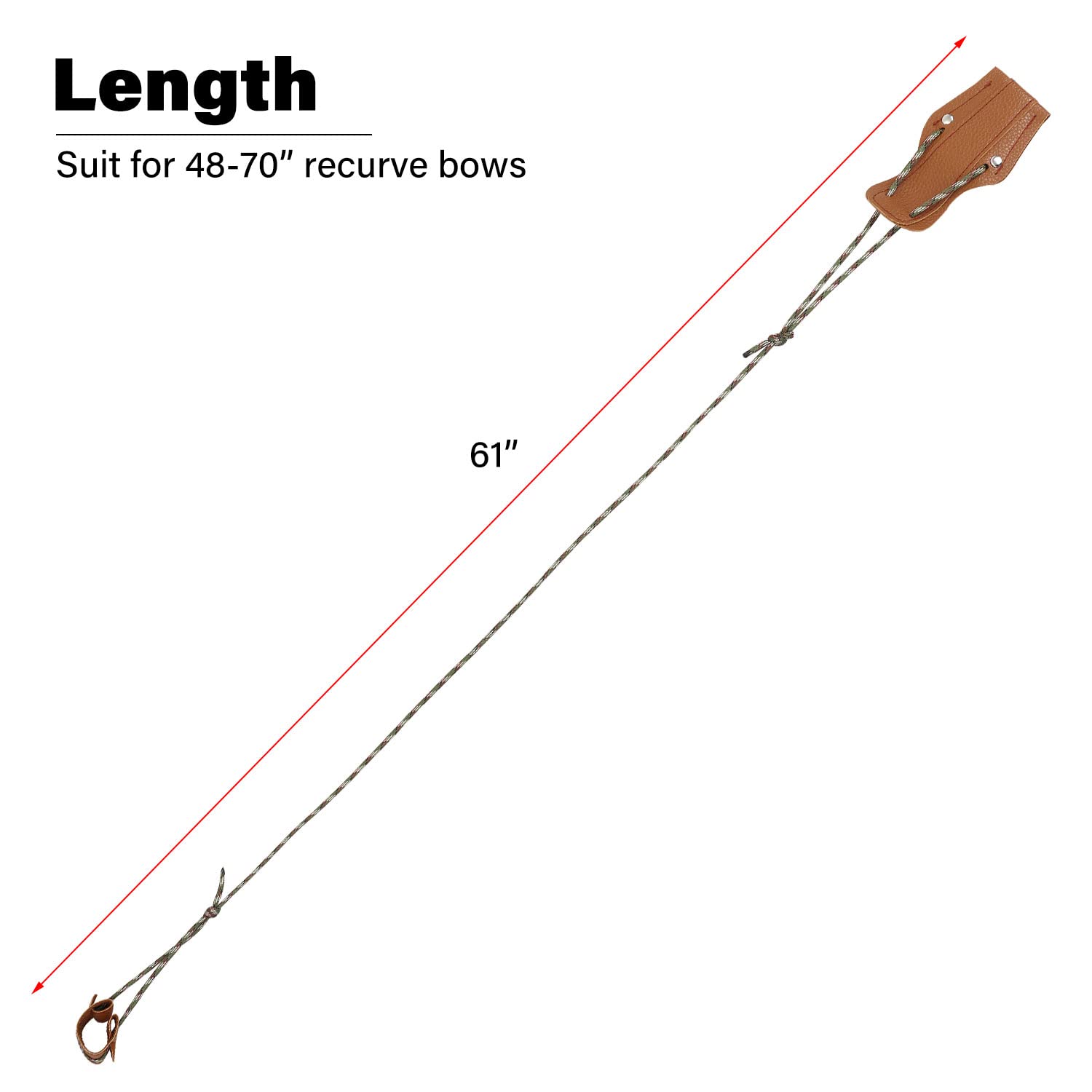 SOPOGER Archery Stringer Recurve Bow Stringer Tool, Longbow Stringer Tool to Install Bow String Easily Archery Bow Stringer for Recurve Bow Accessories (Brown)