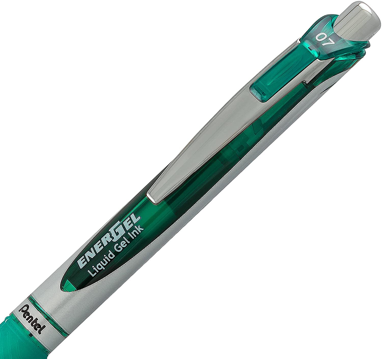 Pentel EnerGel 0.7 mm Liquid Gel Ink Pens - Pack of 5 Green Deluxe RTX Energel Pens with 3 Refills