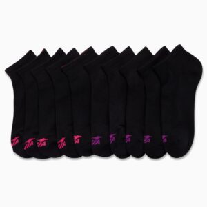 Avia Women's Quarter Socks - 10 Pack Cushioned Athletic Ankle Socks for Women - Women's Moisture Wicking Sports Socks (4-12), Size 4-9, Black