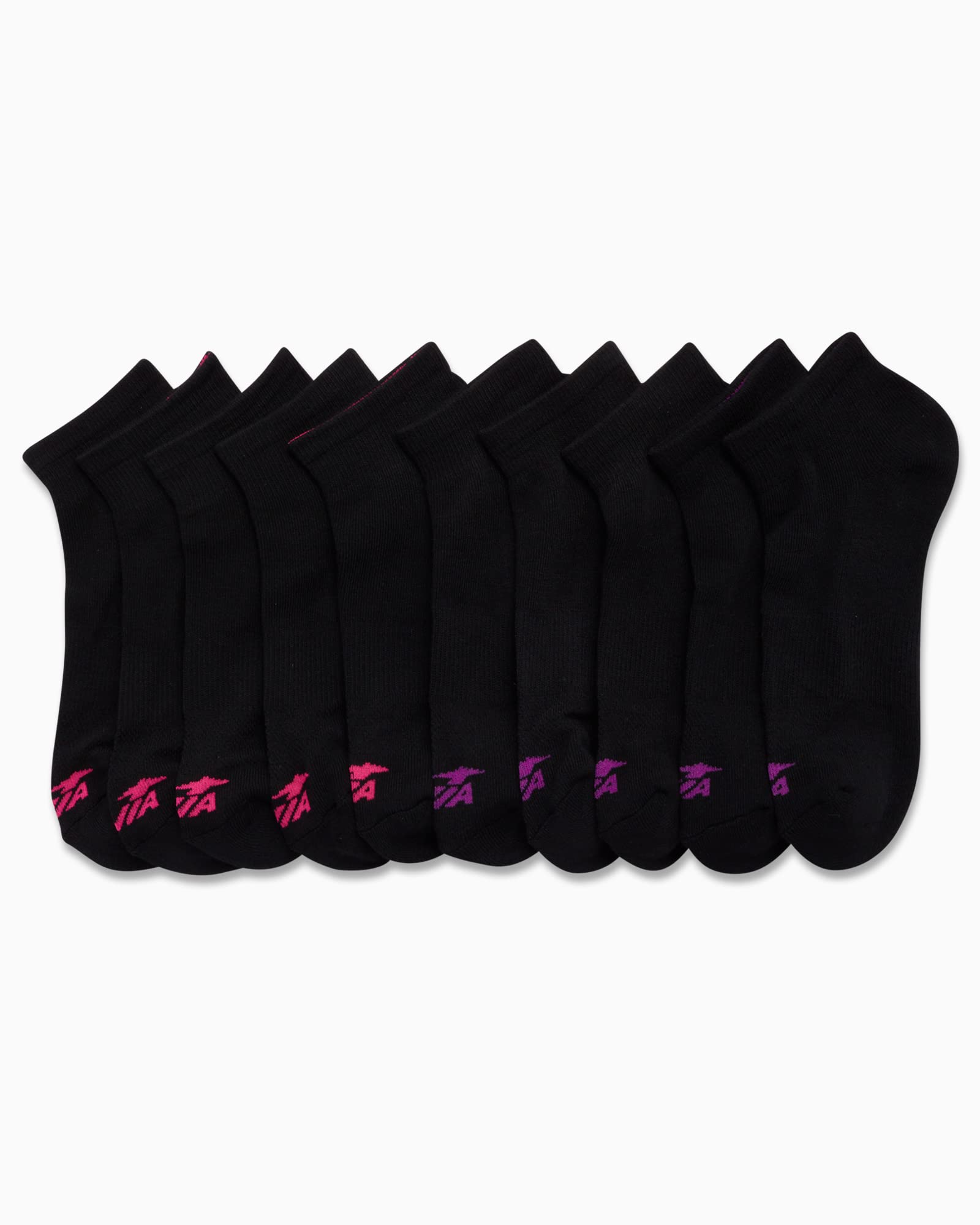 Avia Women's Quarter Socks - 10 Pack Cushioned Athletic Ankle Socks for Women - Women's Moisture Wicking Sports Socks (4-12), Size 4-9, Black