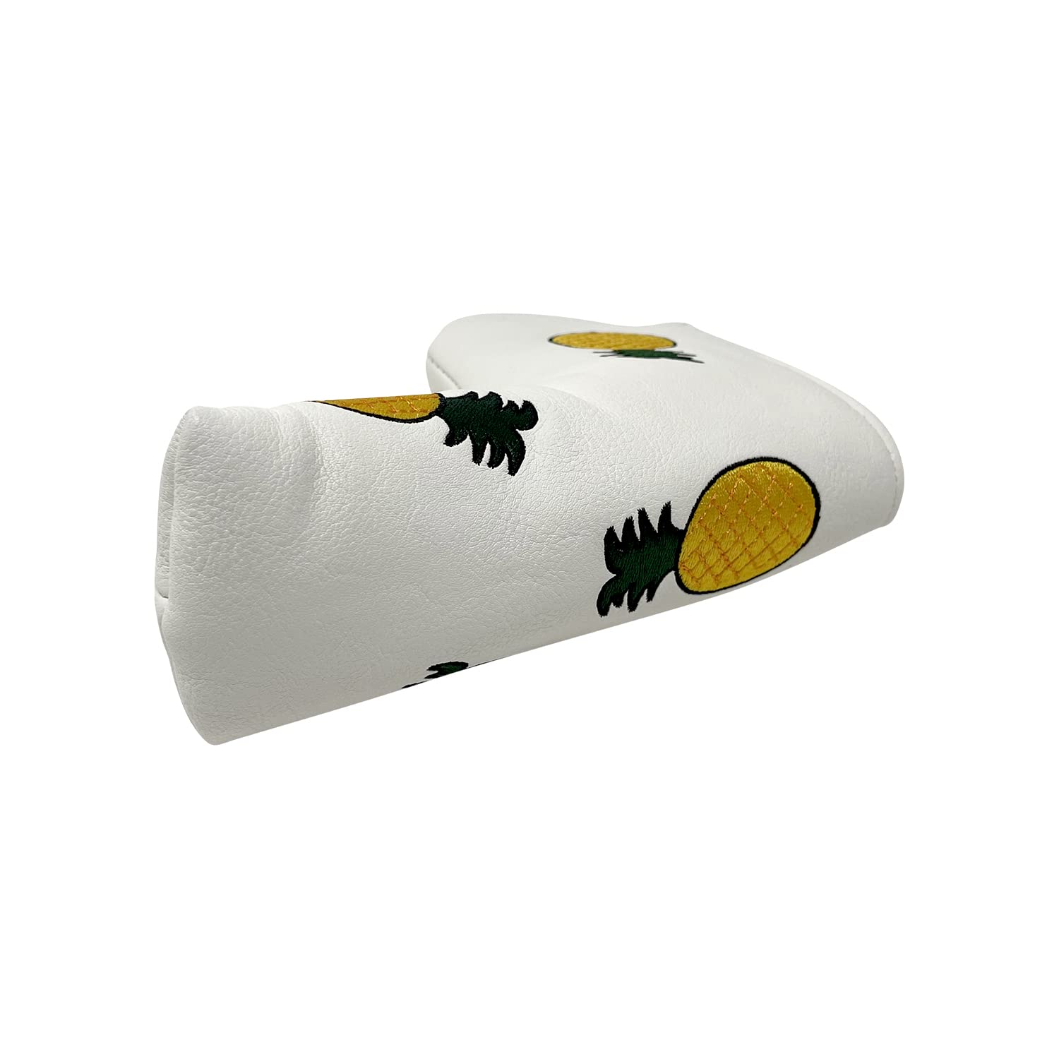 And Etcetera Breakers Golf Blade Putter Cover Headcover Pineapple Durable Synthetic Leather Magnetic Closure for Scotty Cameron Odyssey Taylormade Ping Callaway, White