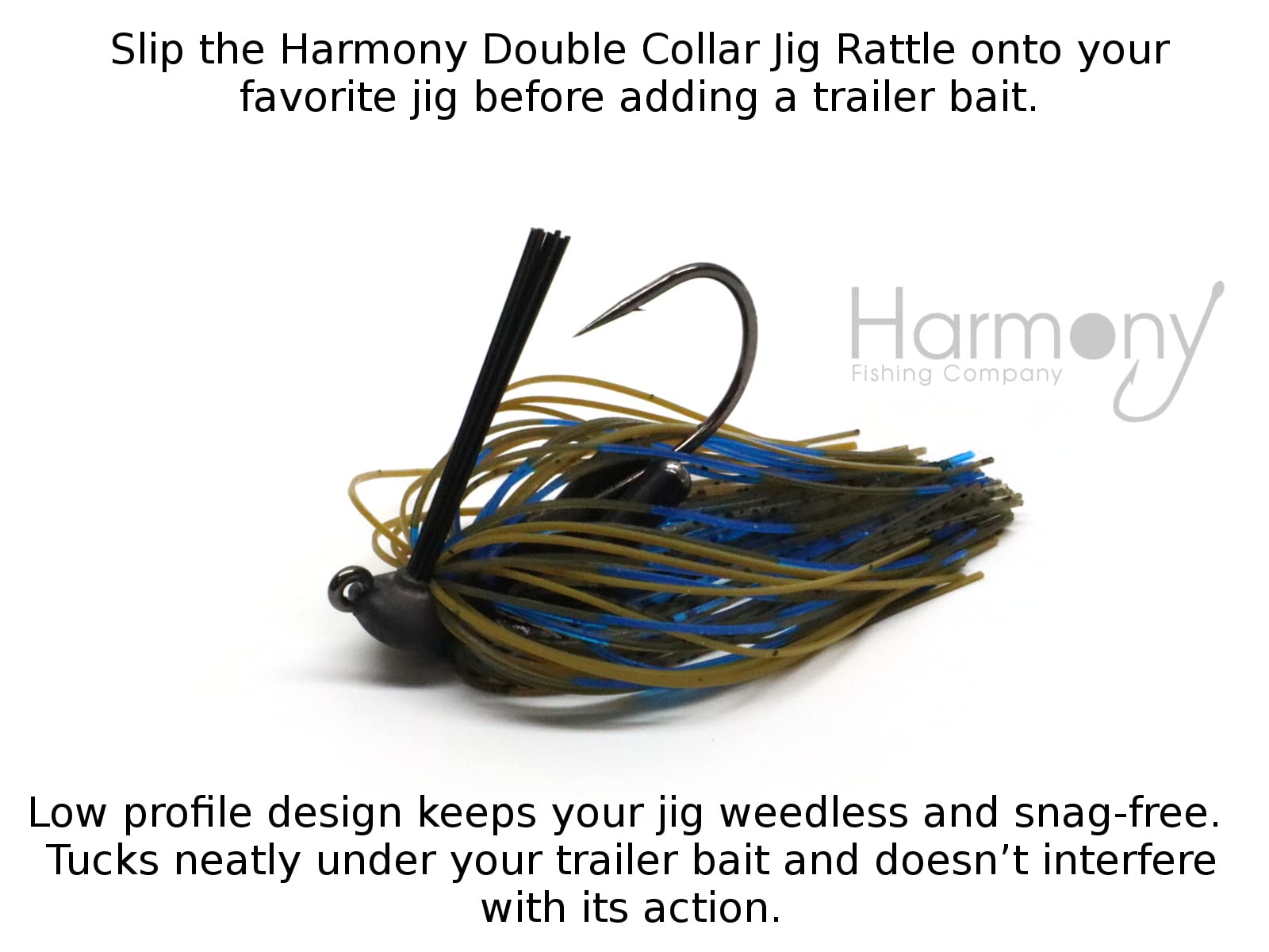 Harmony Fishing – Double Collar Slip-On Jig Rattles (10 Pack)