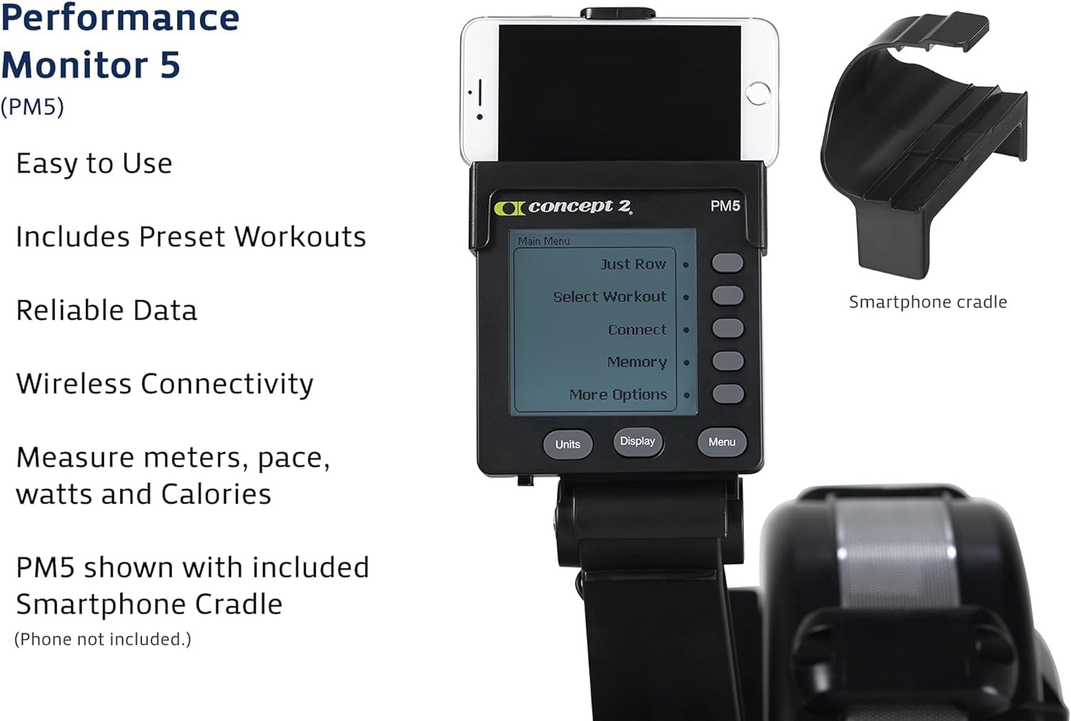 Concept2 Model D Indoor Rowing Machine with PM5, Tall Legs and Polar H10 ANT+ Heart Rate Monitor, M-XXL: 26-36" HRM