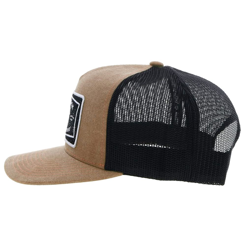 HOOEY Rank Stock Adjustable Snapback Mesh Back Trucker Hat (Rust/Black)