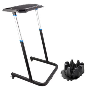 portable multi-tasking bike trainer fitness desk – with 4-tier riser block for front wheel with anti-skid design