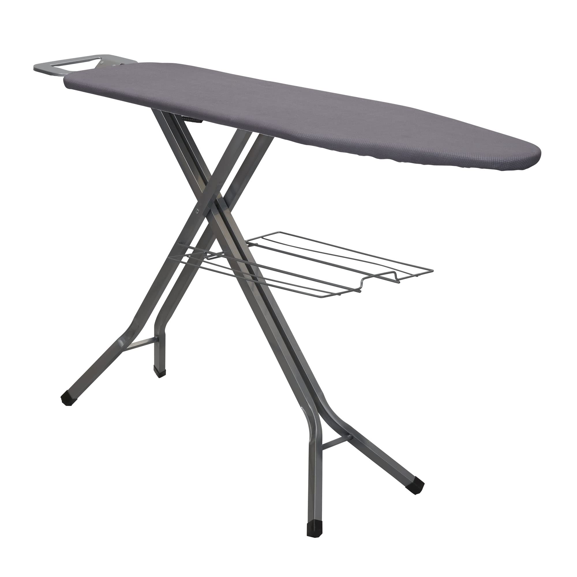 Household Essentials Silver Deluxe Ironing Board with Iron Rest and Clothes Rack