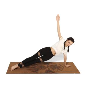 Shakti Warrior Akasa cork yoga mat - Artist Designed, Premium eco friendly mats, Non Slip, Non toxic, Great For Regular & Hot Yoga, Pilates and Workouts (72 inch x 24 inch x 3mm thick)